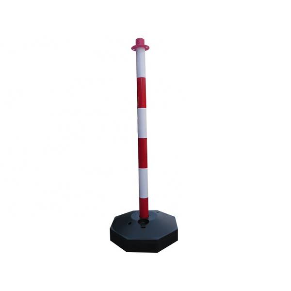 Red White Rubber Warning Column PE Delineator Pole Post With Base For Road Traffic And Parking Sign Sasfety