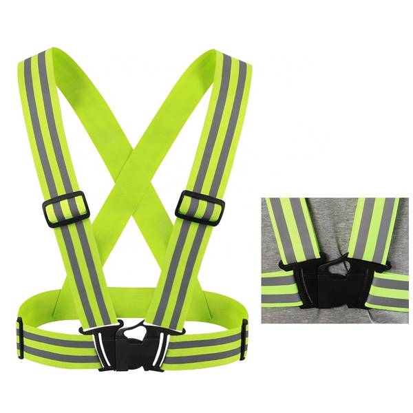 High Visibility Breathable Adjustable Reflective Safety Elastic Vest Belt Strap