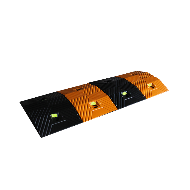 45MM Yellow Black Traffic Safety Car Parking Slope Limit Buffer Belt Highway Road Brake Rubber Speed Bump
