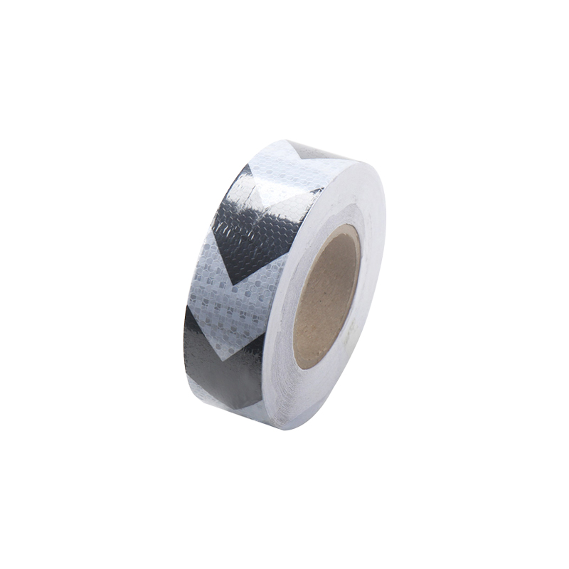 TL-FGM-5HB136 Warnings And Reminders 5cm Width Lattice Arrow Reflective Film Black+White 36M