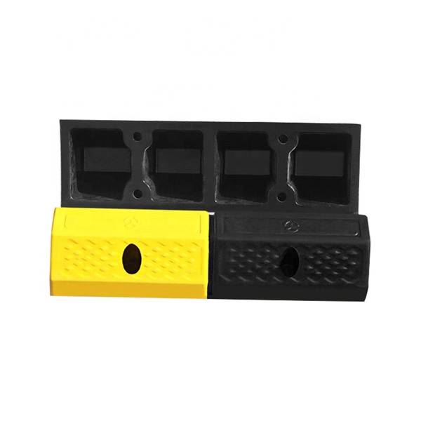 Low Price Parking Lot Adjustable Black And Yellow Rubber Stop Wheel Stopper Parking Block
